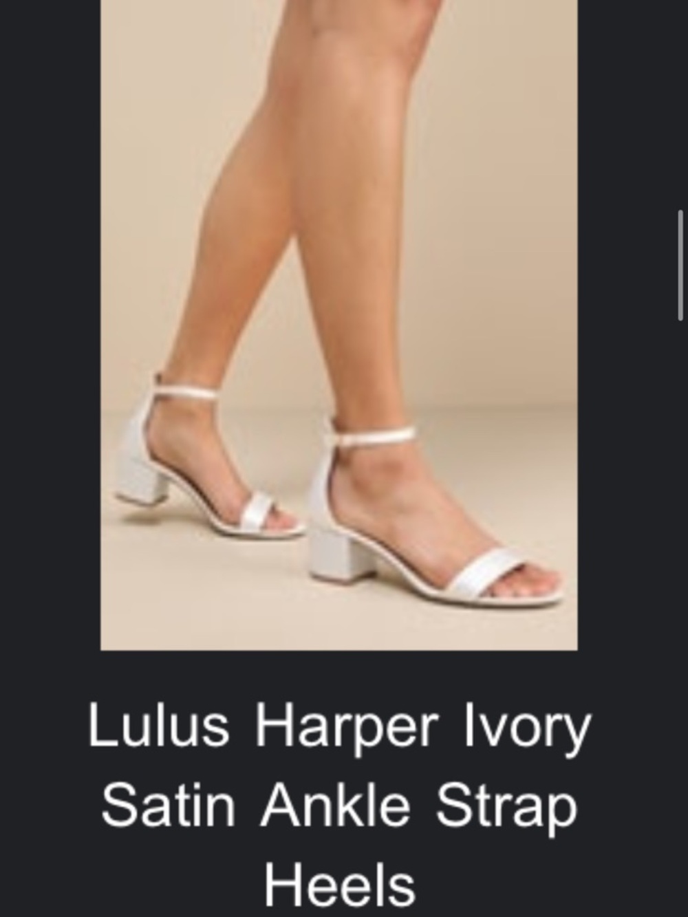 Brand new lulus Harper ivory satin heels
